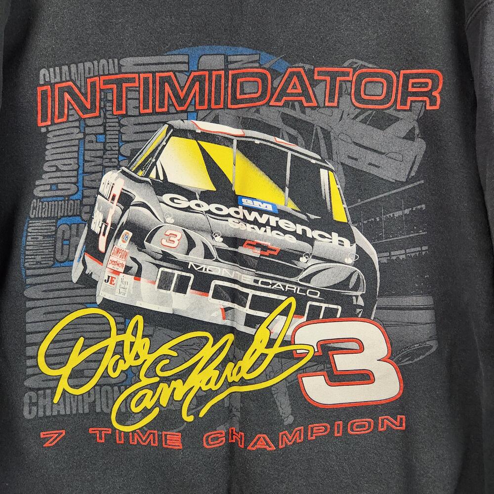 Vintage Jerzees Dale Earnhardt Intimidator Sweatshirt Mens Large Gray NASCAR 90s